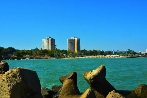 Een Vakantieoord Aan Het Lichaam Van Zwarte Zee Roemenië — Stockfoto