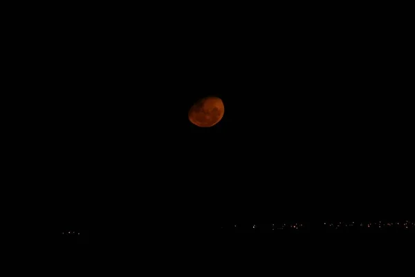 Una Increíble Toma Una Luna Sangrienta Oscuridad — Foto de Stock