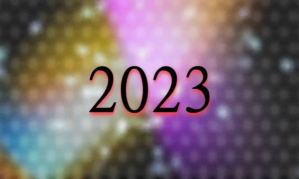 Fundo Colorido Abstrato Números Pretos Formando 2023 — Fotografia de Stock