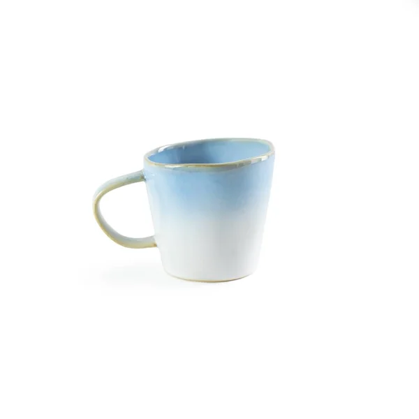 Eine Selektive Fokusaufnahme Einer Traditionellen Blauen Tasse Isoliert Auf Weißem — Stockfoto