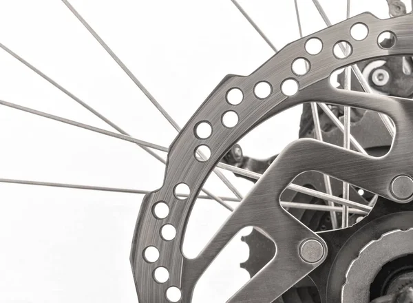 Metal Kenarın Detaylarının Yakın Plan Çekimi Bisiklet Lastiğinin Lastikleri — Stok fotoğraf