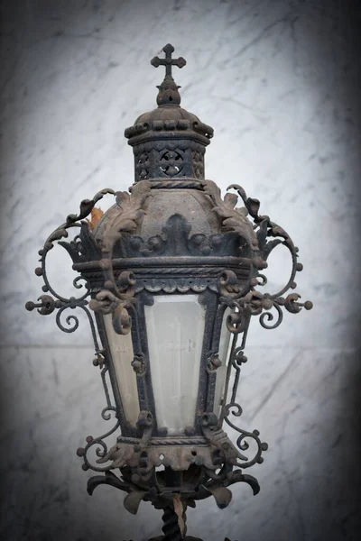 Close Shot Vintage Metallic Street Lights Gothic Style — Stock Photo, Image