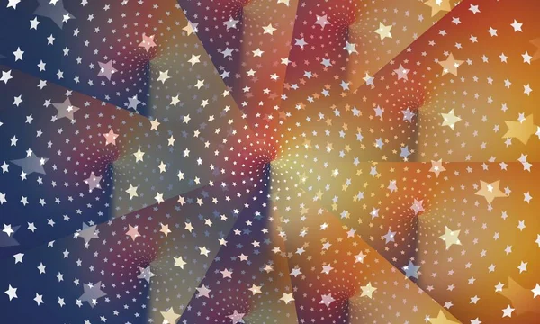 Eine Abstrakte Bunte Hintergrund Mit Weißen Sternen Einer Spirale Für — Stockfoto