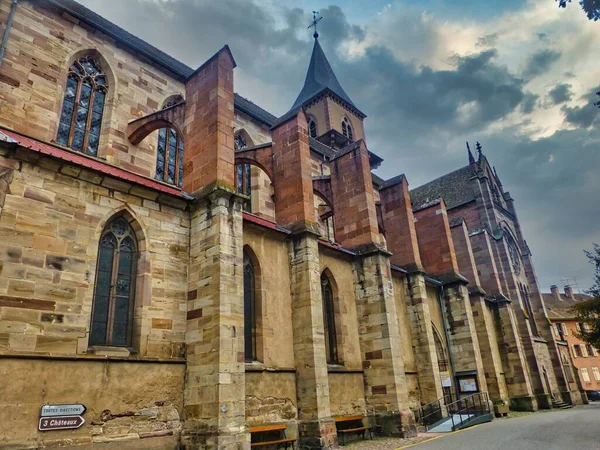 Kostel Vesnici Francie Blízkosti Německa Evropa — Stock fotografie