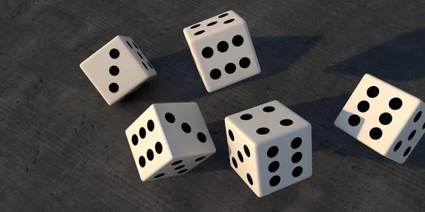 灰色の背景にギャンブルキューブの3Dレンダリング — ストック写真