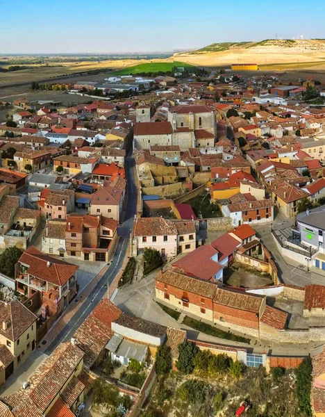 Vue Aérienne Village Palencia Espagne Photo Drone — Photo