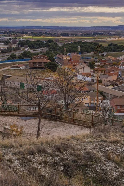 Área Monegros Alfajarin Aldeia Zaragoza Aragão Espanha Europa — Fotografia de Stock