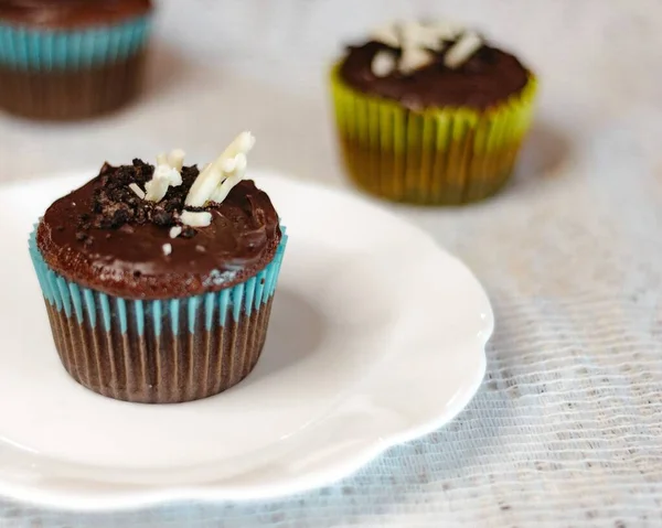 Close Shot Delicious Chocolate Cupcakes — Stock Photo, Image