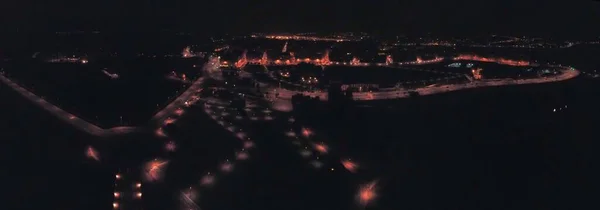 Coruña Vista Aérea Torre Hércules Por Noche Galicia Spain Drone — Foto de Stock