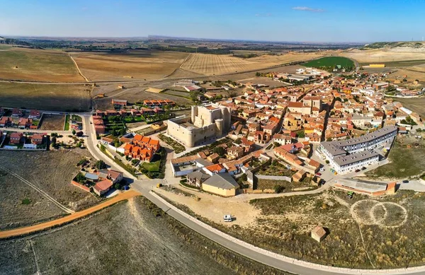 Palencia Vue Aérienne Fuentes Valdepero Village Avec Château Espagne — Photo