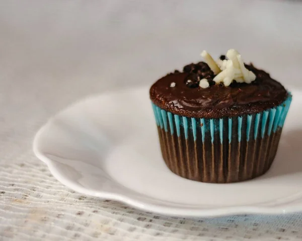 Primo Piano Delizioso Cupcake Cioccolato — Foto Stock