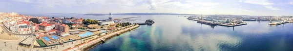 Coruna Flygfoto Hamnområdet Galicien Spanien Foto Drönare — Stockfoto