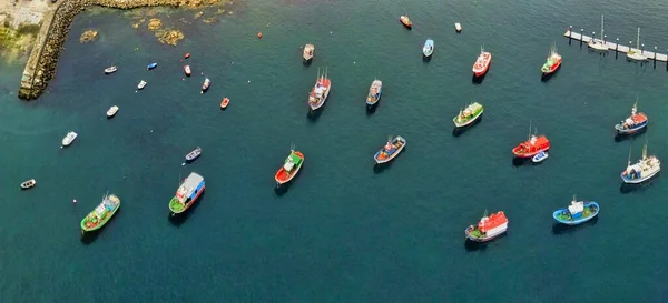 Letecký Pohled Přístavu Finisterre Camino Santiago Galicie Španělsko Fotografie Drone — Stock fotografie