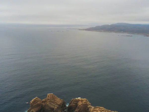 Costa Rochosa Galiza Cape Vilan Lighthouse Area Espanha Drone Foto — Fotografia de Stock