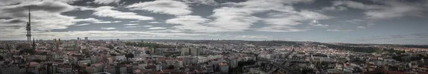 Plano Panorámico Praga Bajo Cielo Nublado República Checa — Foto de Stock