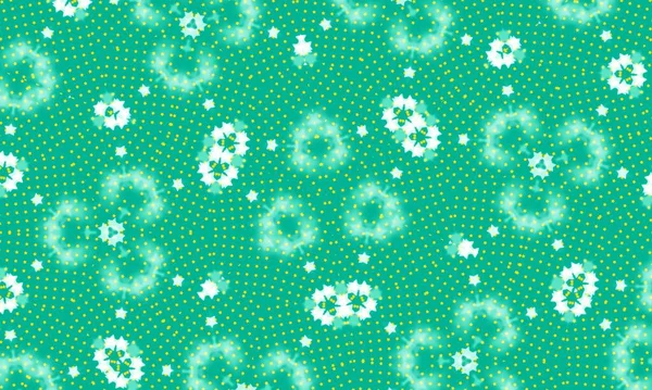 Зеленый Белый Калейдоскоп Рисунком Фона Обоев — стоковое фото