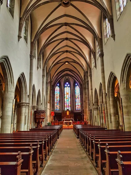 Kyrkan Byn Frankrike Nära Tyskland Europa — Stockfoto