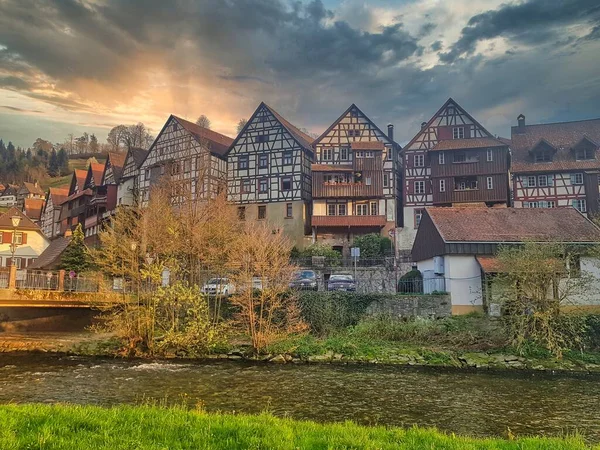Pohled Tradiční Domy Alsasku Francie Evropa — Stock fotografie
