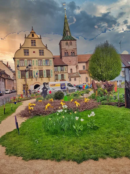 Alsace Geleneksel Evlerinin Manzarası Fransa Avrupa — Stok fotoğraf