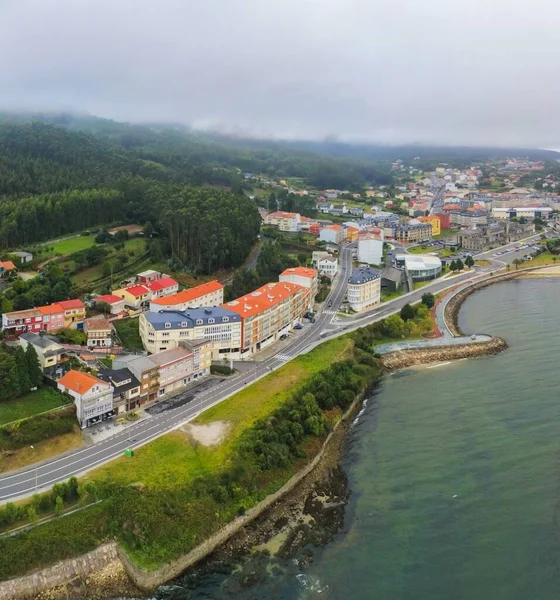 Vista Aérea Vila Piscatória Espanha Drone Foto — Fotografia de Stock