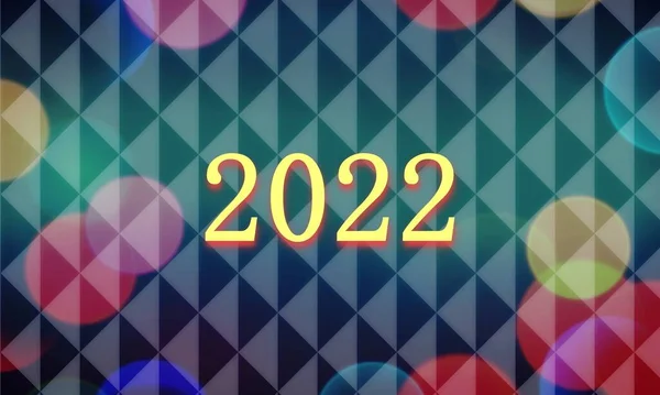 Fundo Colorido Modelado Com Números Amarelos Formando 2022 — Fotografia de Stock