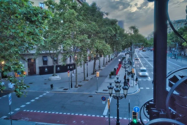 Βαρκελώνη Οδός Paseo Gracia Και Pedrera Καταλονία Ισπανία — Φωτογραφία Αρχείου