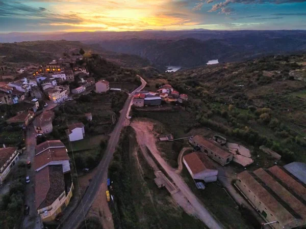 Вид Повітря Фермоселі Село Замора Спайнерс Drone Photo — стокове фото