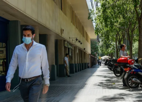 Barcelona Ισπανια Ιούνιος 2020 Ιός Του Coronavirus Άνθρωποι Στο Δρόμο — Φωτογραφία Αρχείου