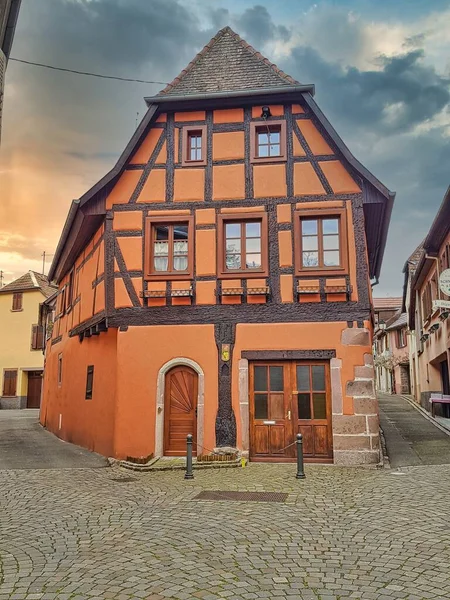 Pohled Tradiční Domy Alsasku Francie Evropa — Stock fotografie