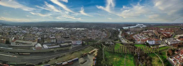 Det Merida Flygfoto Staden Extremadura Spanien Foto Drönare — Stockfoto