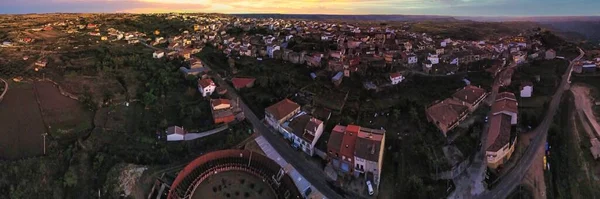 Vista Aérea Fermoselle Pueblo Zamora España Drone Foto — Foto de Stock