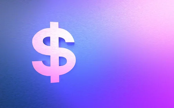 Una Representación Signo Dólar Sobre Fondo Azul Púrpura —  Fotos de Stock