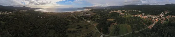 Carnota Luftaufnahme Der Küste Von Galicien Spanien Drohnenfoto — Stockfoto