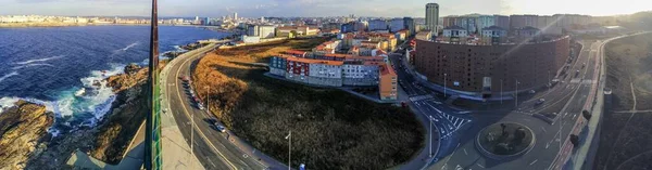 Anafila Coruna Luftaufnahme Der Küstenstadt Galicien Spanien Drohnenfoto — Stockfoto