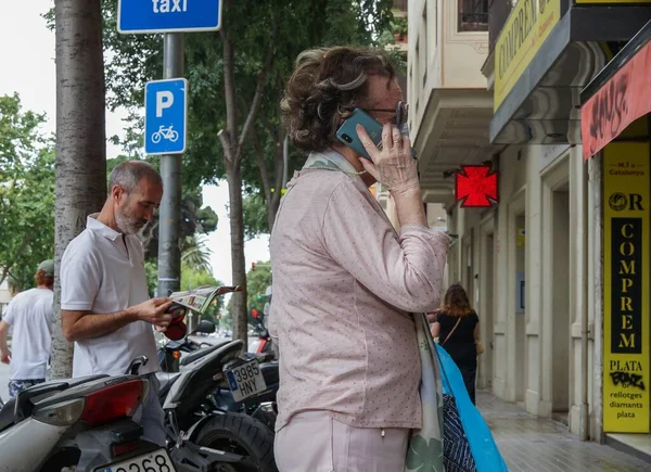 Barcelona Španělsko Července 2020 Lidé Ulici Během Uvěznění Covid Barceloně — Stock fotografie