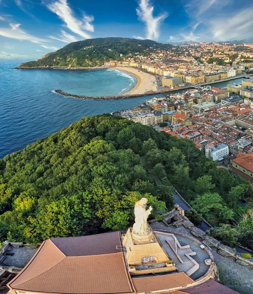 San Sebastian Cidade País Basco Espanha Drone Foto — Fotografia de Stock