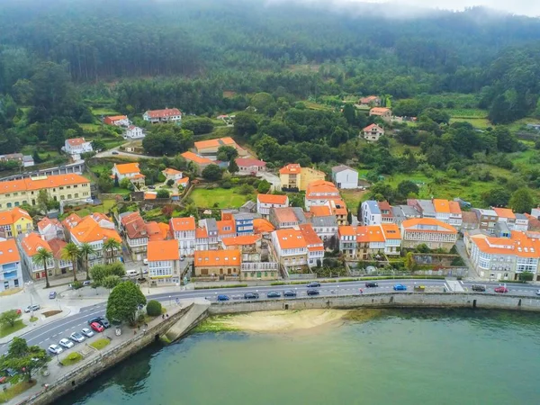 Vista Aérea Vila Piscatória Espanha Drone Foto — Fotografia de Stock