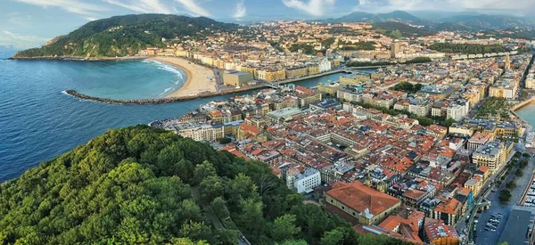 San Sebastian Cidade País Basco Espanha Drone Foto — Fotografia de Stock