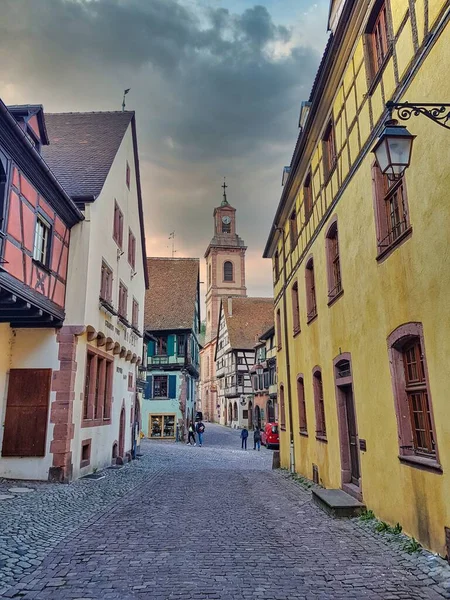 Alsace Geleneksel Evlerinin Manzarası Fransa Avrupa — Stok fotoğraf