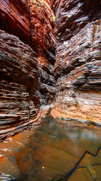 Eine Vertikale Aufnahme Des Karijini Nationalparks Westaustralien — Stockfoto