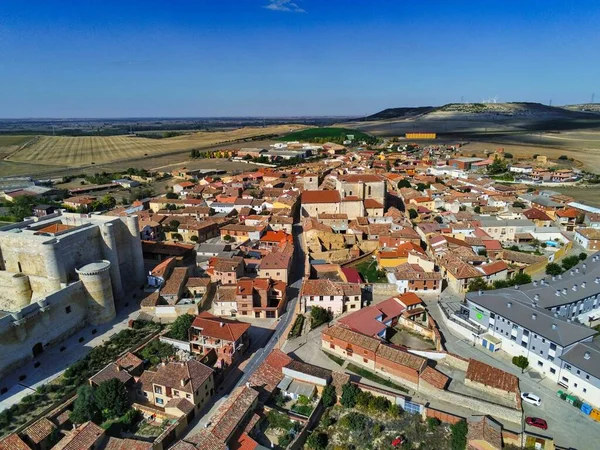 Vista Aérea Castelo Palencia Espanha Drone Foto — Fotografia de Stock