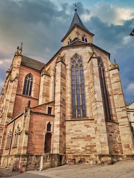 Historische Kerk Het Dorp Van Frankrijk Buurt Van Duitsland Europa — Stockfoto
