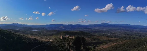 Vue Aérienne Paysage Avec Des Montagnes Dans Nord Espagne Photo — Photo