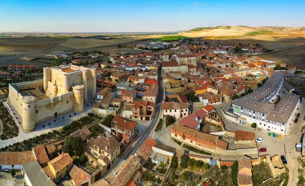 Palencia Vue Aérienne Fuentes Valdepero Village Avec Château Espagne — Photo