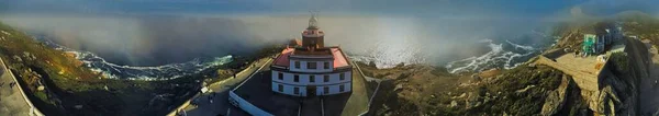 Vista Aérea Finisterre Faro Galicia España Europa Drone Foto — Foto de Stock