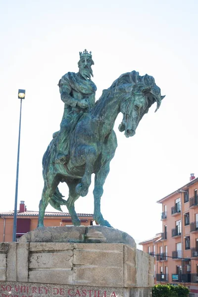 Plasencia Espanha Novembro 2011 Estátua Equestre Afonso Viii Castela Conquistador — Fotografia de Stock