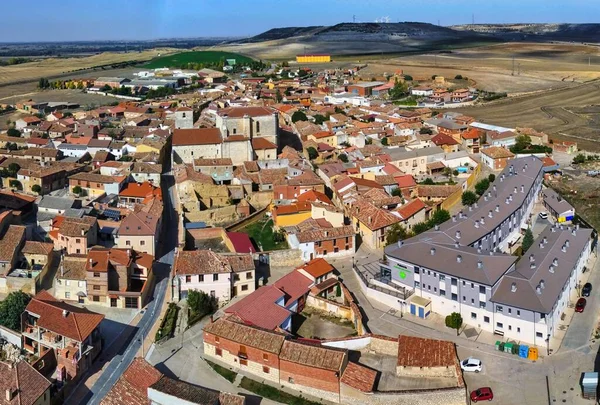 Vue Aérienne Village Palencia Espagne Photo Drone — Photo