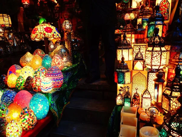 Close Shot Colorful Unique Moroccan Lanterns — Stock Photo, Image