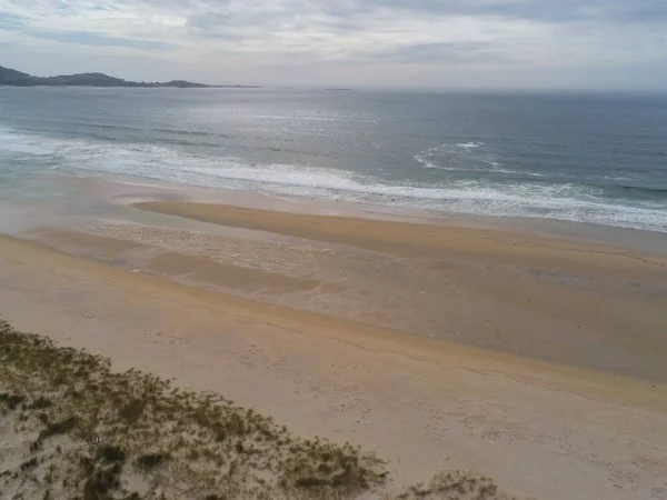 Hermosa Playa Arena Galicia España Drone Foto — Foto de Stock