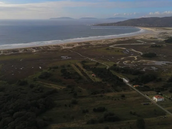 Carnota Vista Aérea Costa Galiza Espanha Drone Foto — Fotografia de Stock